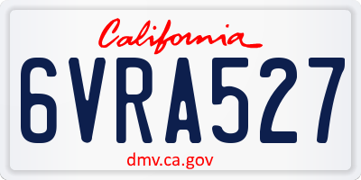 CA license plate 6VRA527