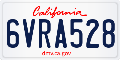 CA license plate 6VRA528