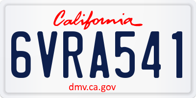 CA license plate 6VRA541