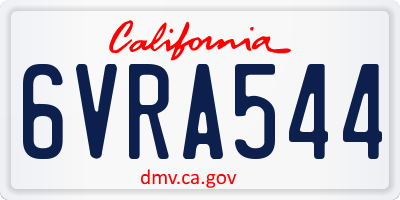 CA license plate 6VRA544