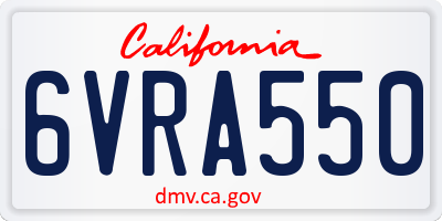 CA license plate 6VRA550