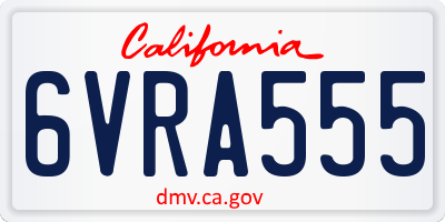 CA license plate 6VRA555