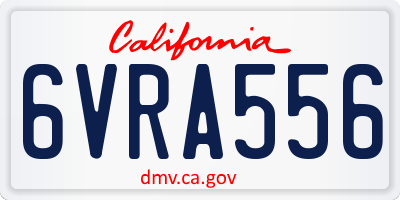 CA license plate 6VRA556