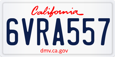 CA license plate 6VRA557