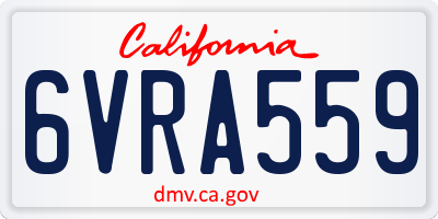 CA license plate 6VRA559