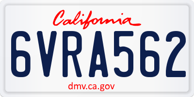 CA license plate 6VRA562