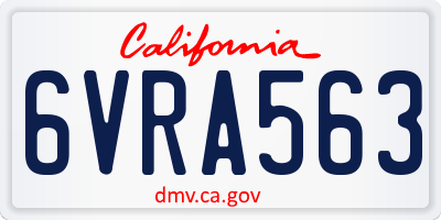 CA license plate 6VRA563