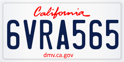 CA license plate 6VRA565