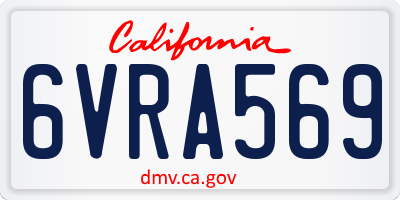 CA license plate 6VRA569
