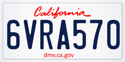 CA license plate 6VRA570