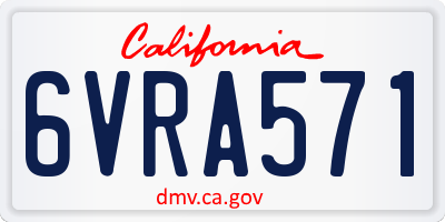 CA license plate 6VRA571