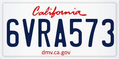CA license plate 6VRA573