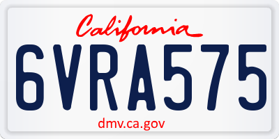 CA license plate 6VRA575