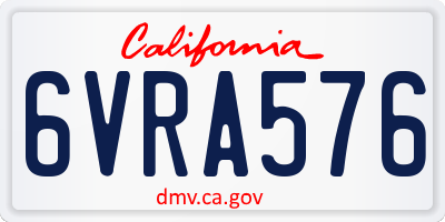 CA license plate 6VRA576