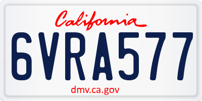 CA license plate 6VRA577