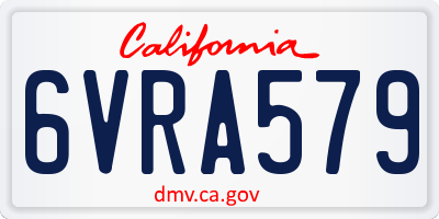 CA license plate 6VRA579