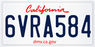 CA license plate 6VRA584