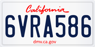 CA license plate 6VRA586