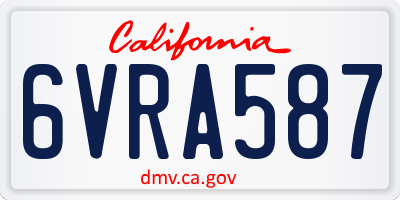 CA license plate 6VRA587