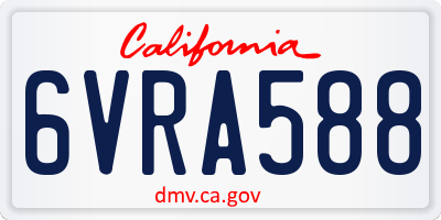 CA license plate 6VRA588