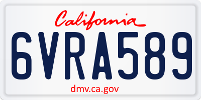 CA license plate 6VRA589