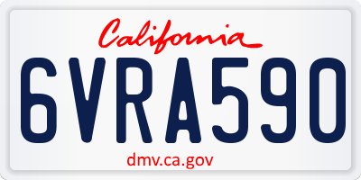CA license plate 6VRA590