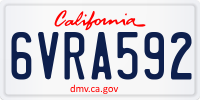 CA license plate 6VRA592