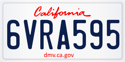 CA license plate 6VRA595