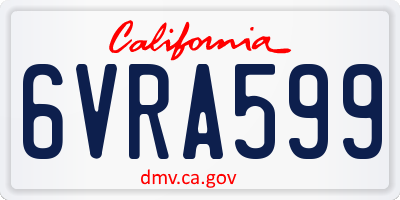 CA license plate 6VRA599