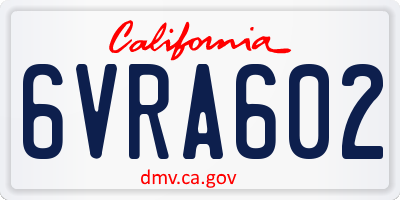 CA license plate 6VRA602