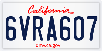 CA license plate 6VRA607
