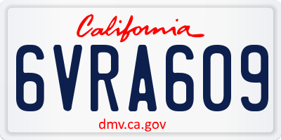 CA license plate 6VRA609