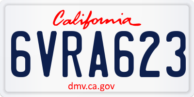 CA license plate 6VRA623