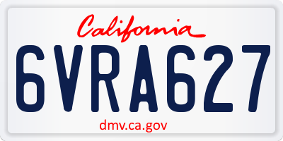 CA license plate 6VRA627