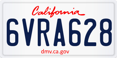 CA license plate 6VRA628