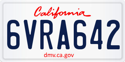 CA license plate 6VRA642