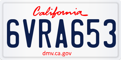 CA license plate 6VRA653
