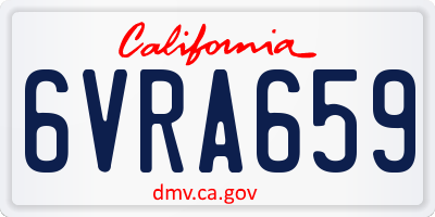 CA license plate 6VRA659