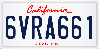 CA license plate 6VRA661