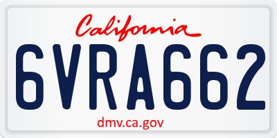 CA license plate 6VRA662