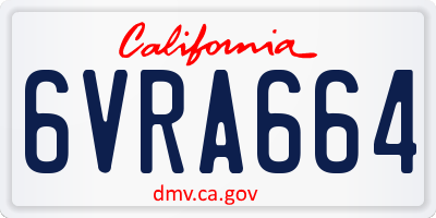 CA license plate 6VRA664