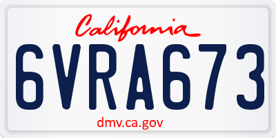 CA license plate 6VRA673