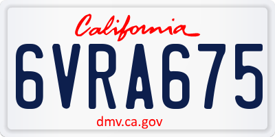 CA license plate 6VRA675