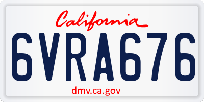 CA license plate 6VRA676