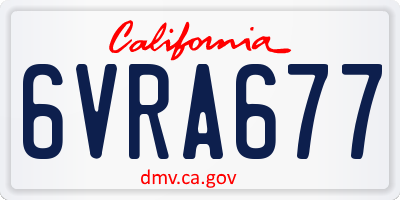 CA license plate 6VRA677