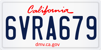 CA license plate 6VRA679
