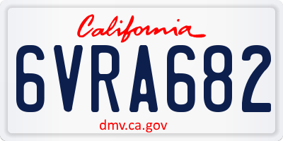 CA license plate 6VRA682