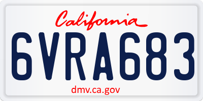 CA license plate 6VRA683