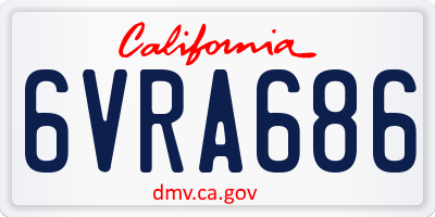 CA license plate 6VRA686