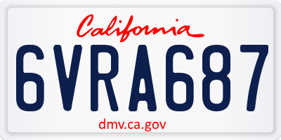 CA license plate 6VRA687